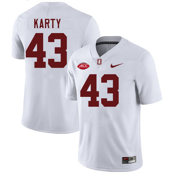 Joshua Karty Stanford Jersey,Stanford Cardinal #43 Joshua Karty Football Jersey Stitched-White